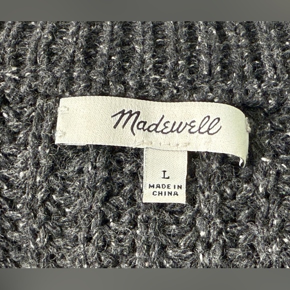 Madewell Pleat-Sleeve Pullover Sweater in Ashland Slate Drake Gray Size Large - Picture 7 of 11